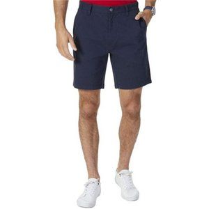 Men's Classic Fit Flat Front Stretch Solid Chino 8.5" Deck Shorts